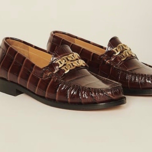 Sandro croc embossed loafers - Picture 1 of 15